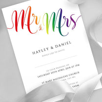 Rainbow Mr & Mrs Printable Wedding Invitation Template – We Do Bou