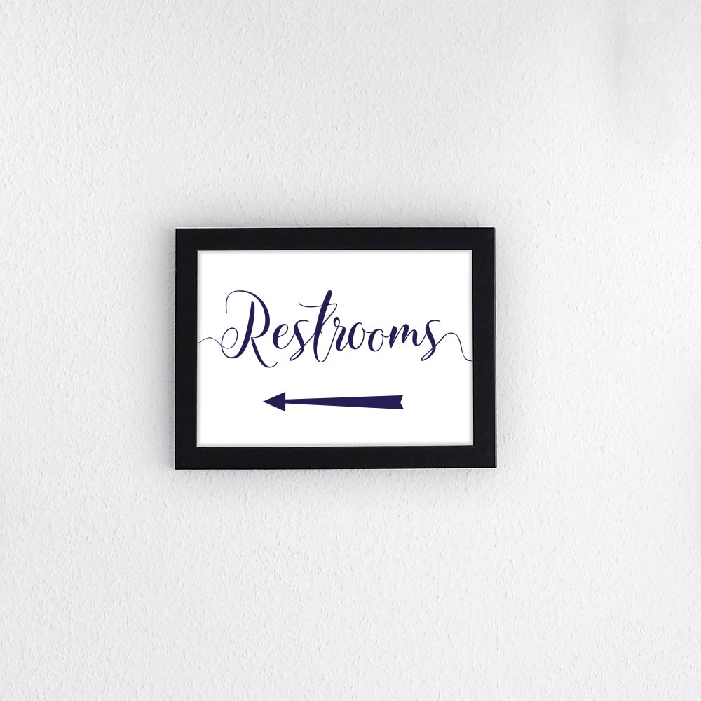printed navy restrooms sign