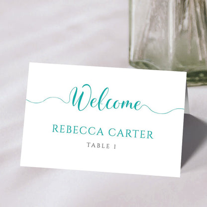 tropical wedding place card template