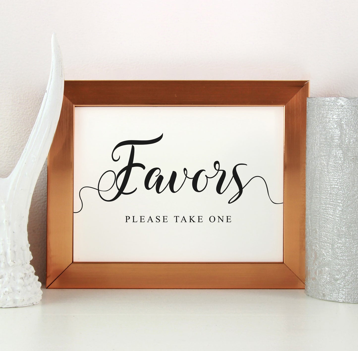 8x10 printable wedding favors sign in a copper frame