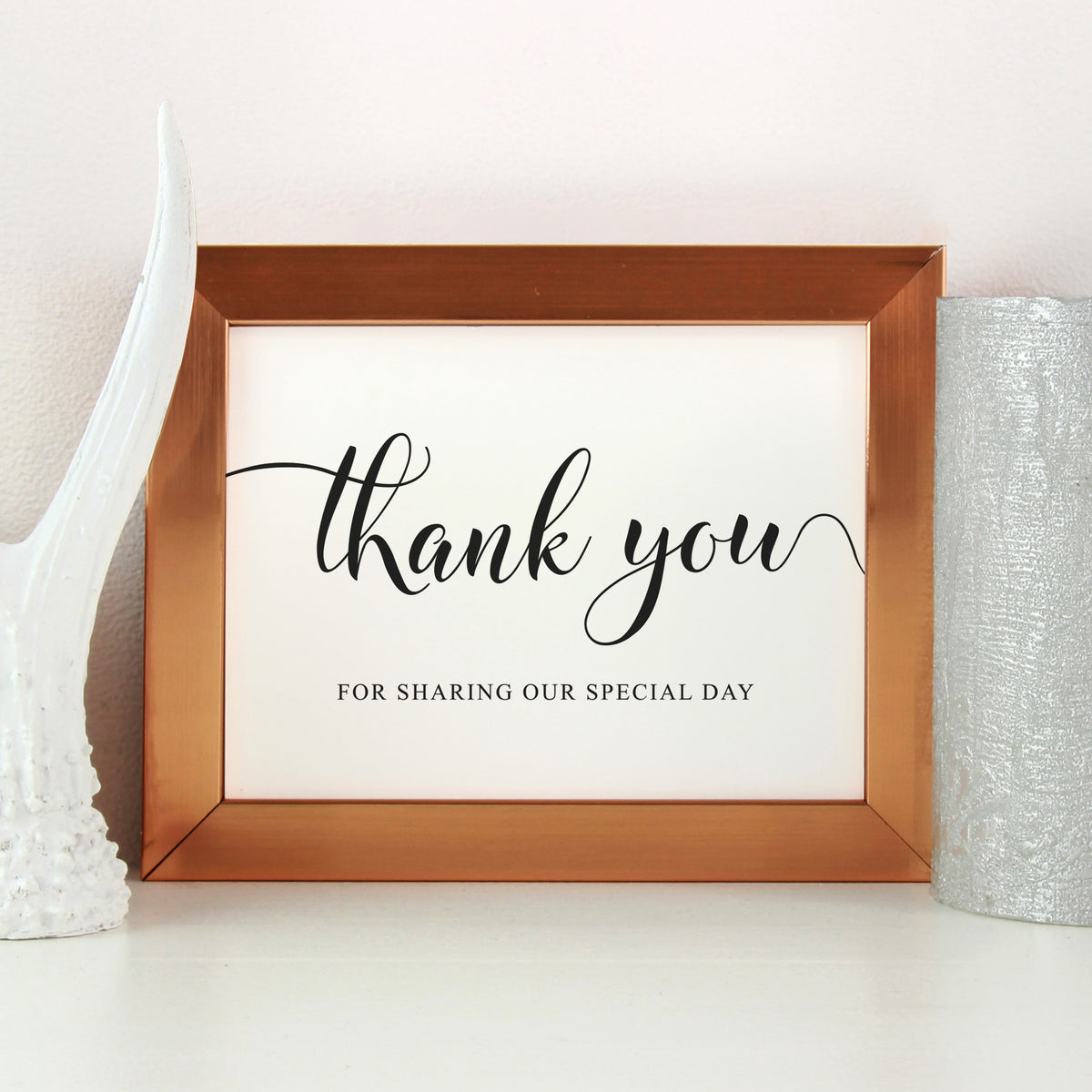 8x10 tank you sign printed and framed