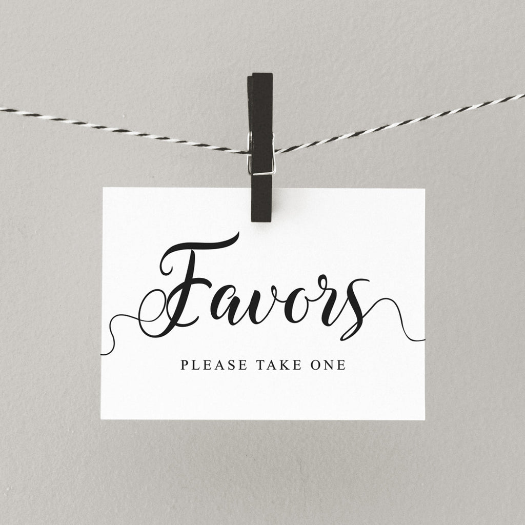 Printable wedding favors sign
