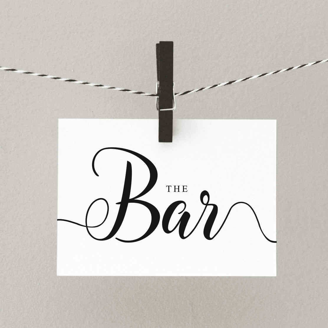 The bar elegant wedding signage digital download