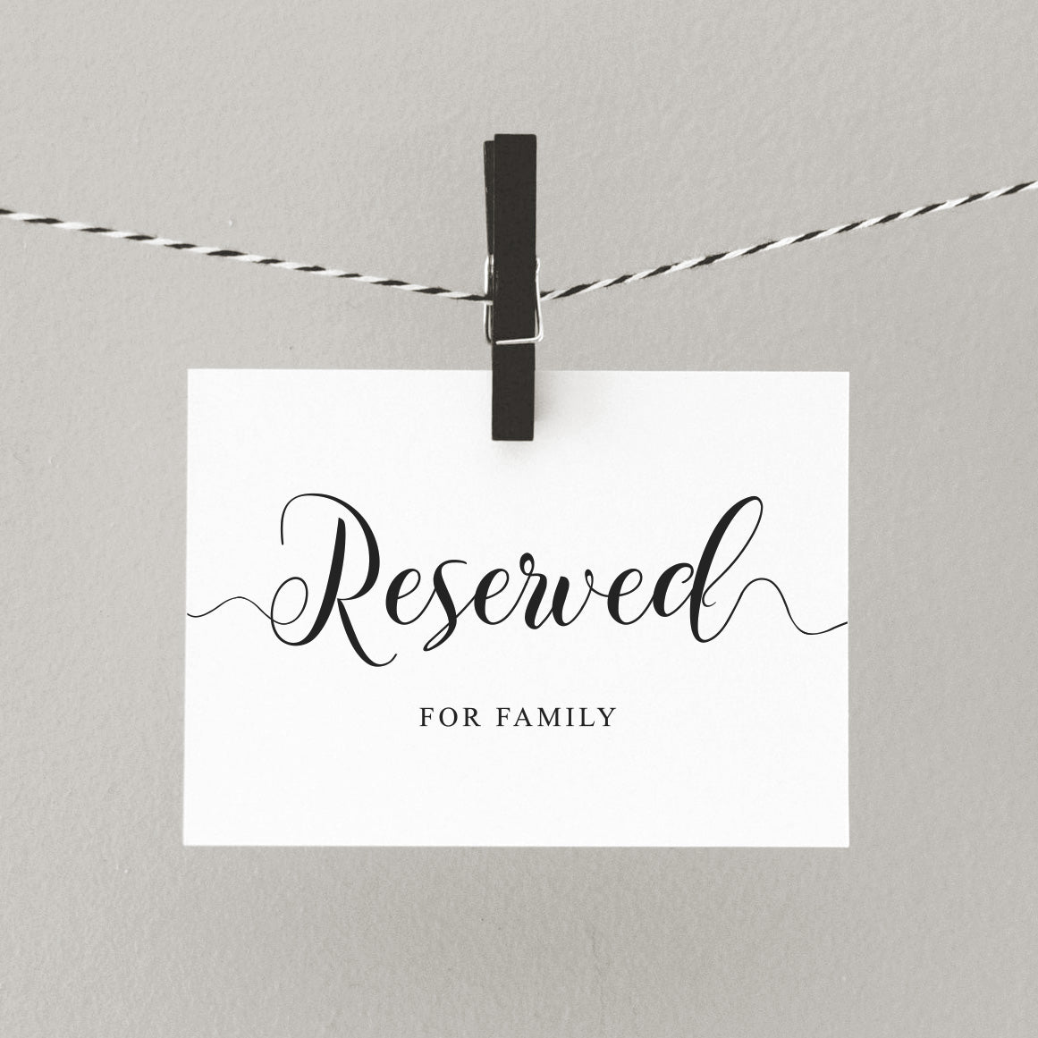 Reserved seats sign for family at a wedding ceremony