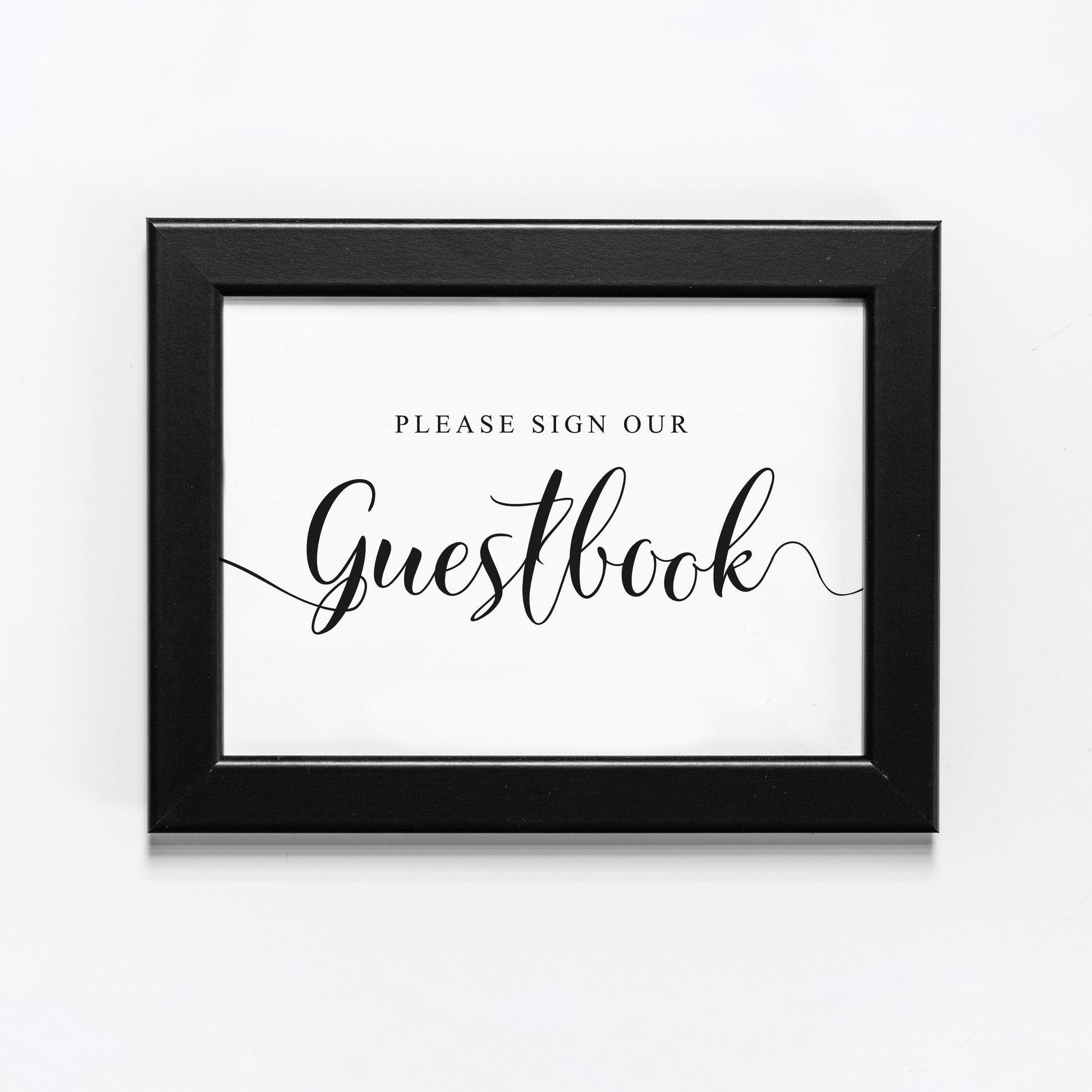 Wedding guest book sign in black A4 frame
