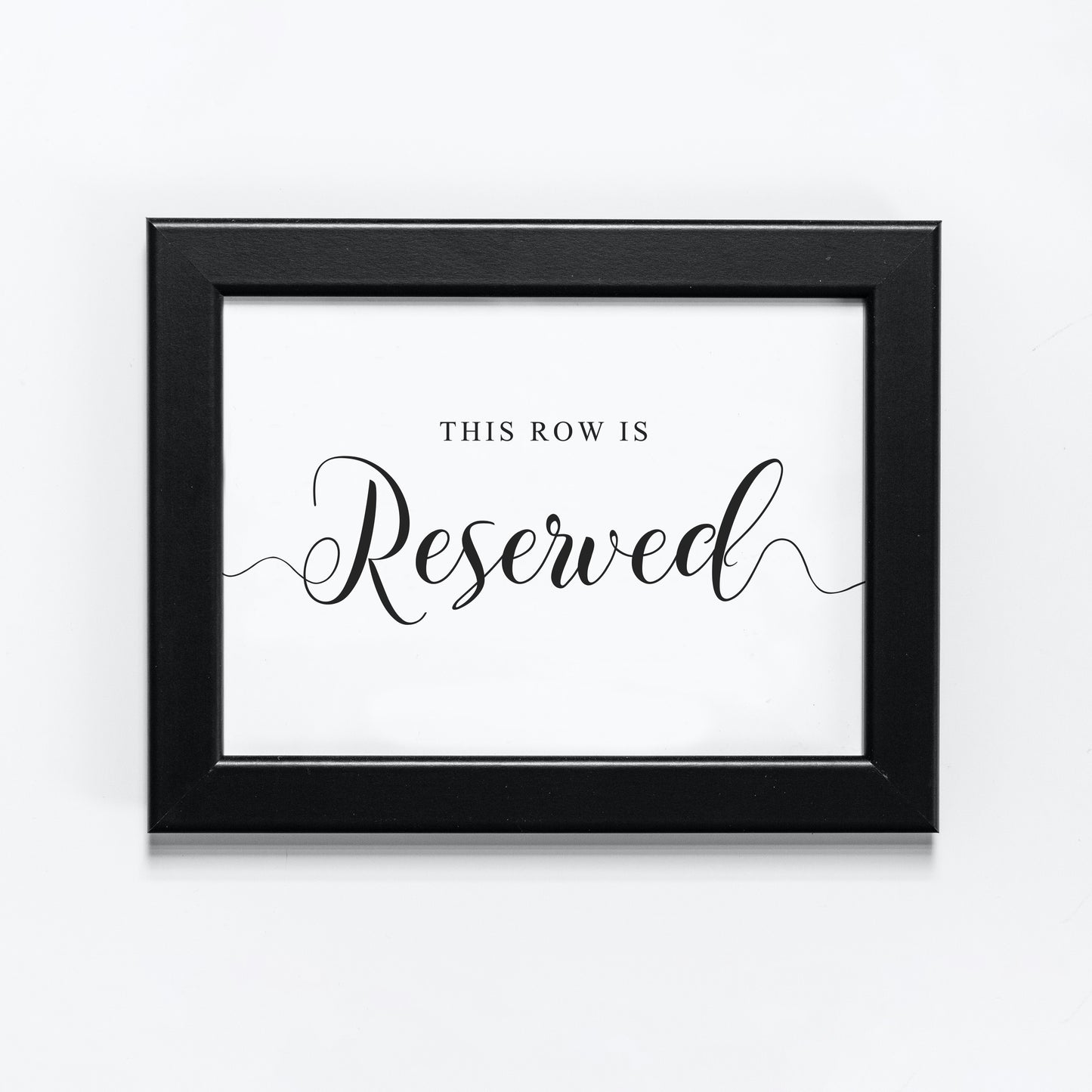 Printable reserved seats sign in black frame