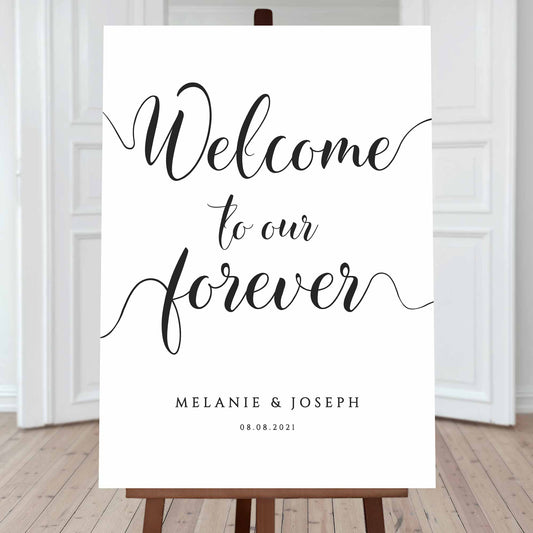 personalised welcome to our forever sign