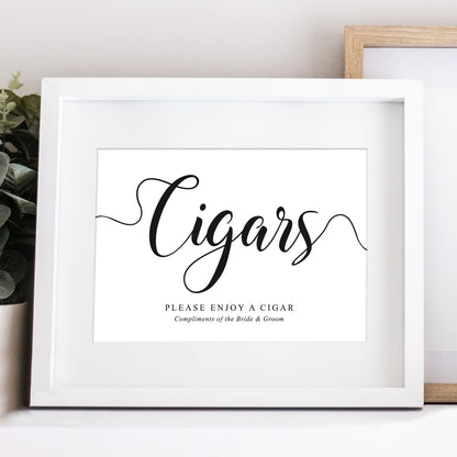 elegant wedding cigars sign