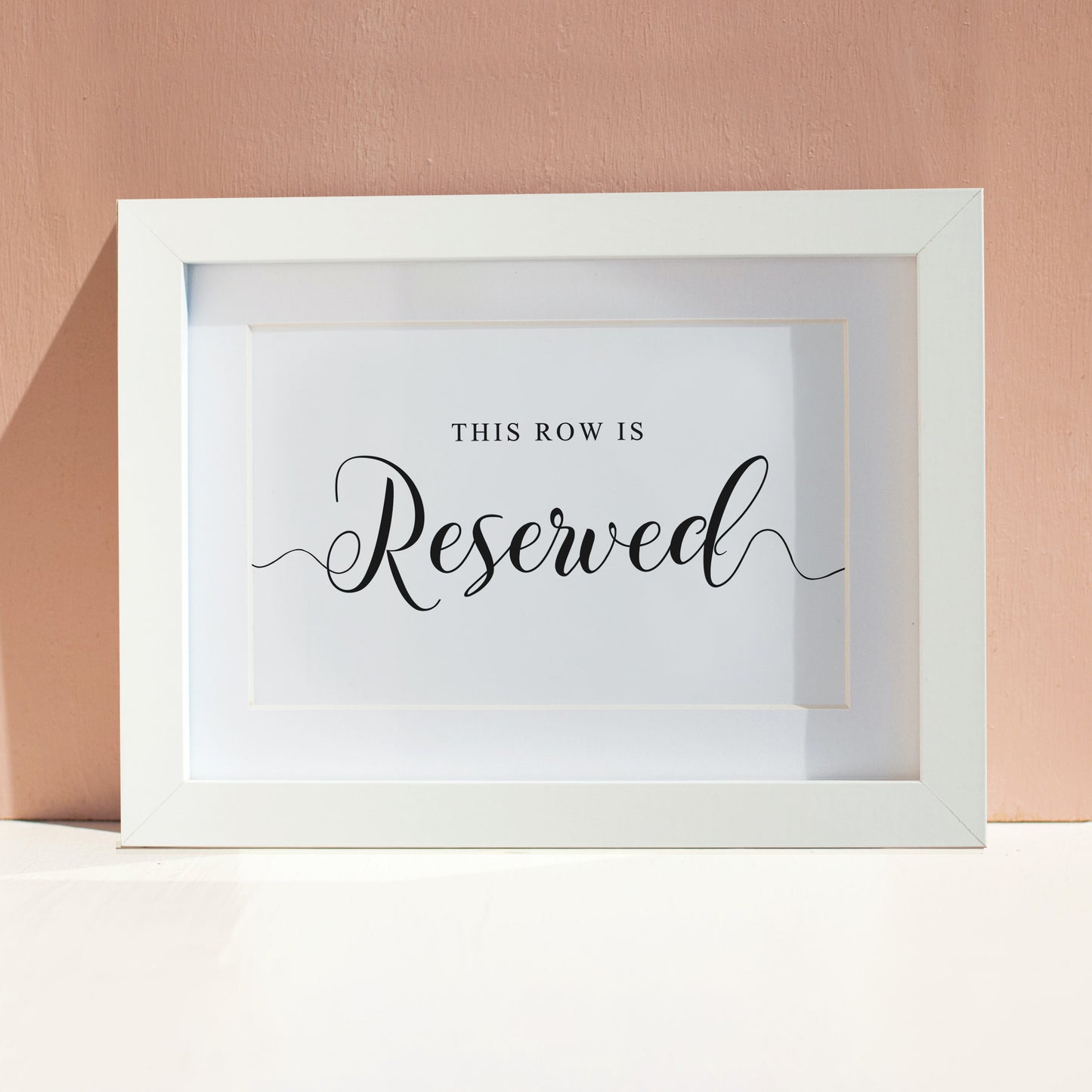 This row is reserved elegant sign to print at home