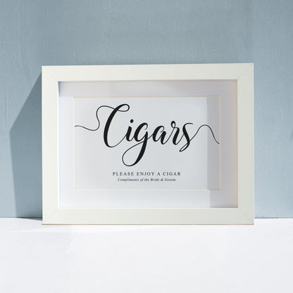 framed cigars sign for weddings