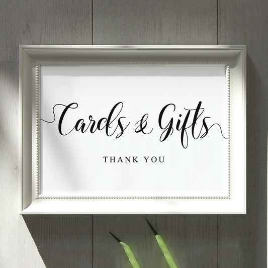 cards and gifts thank you sign for weddings