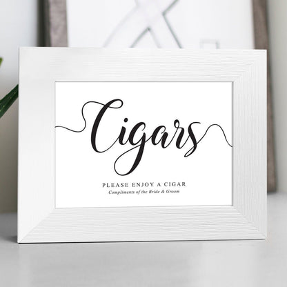please enjoy a cigar compliments of the bride and groom sign