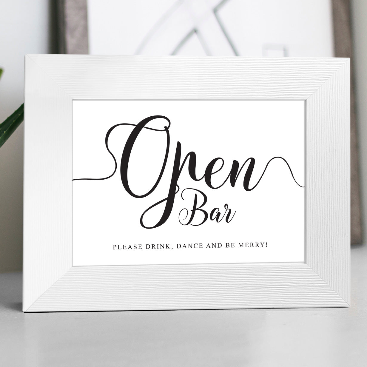 It's an open bar printable sign. Drinks are on the house