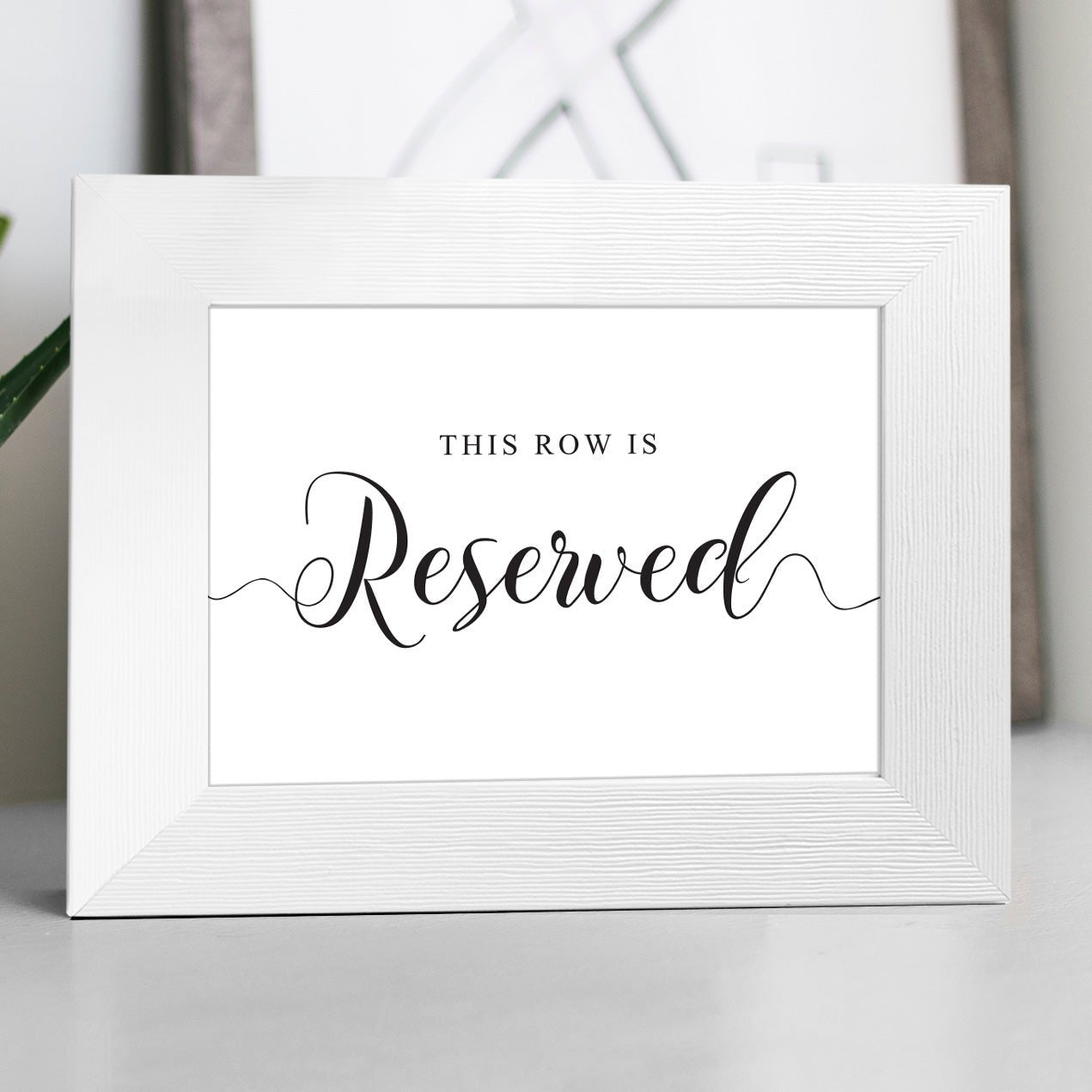 black and white printable reserved sign